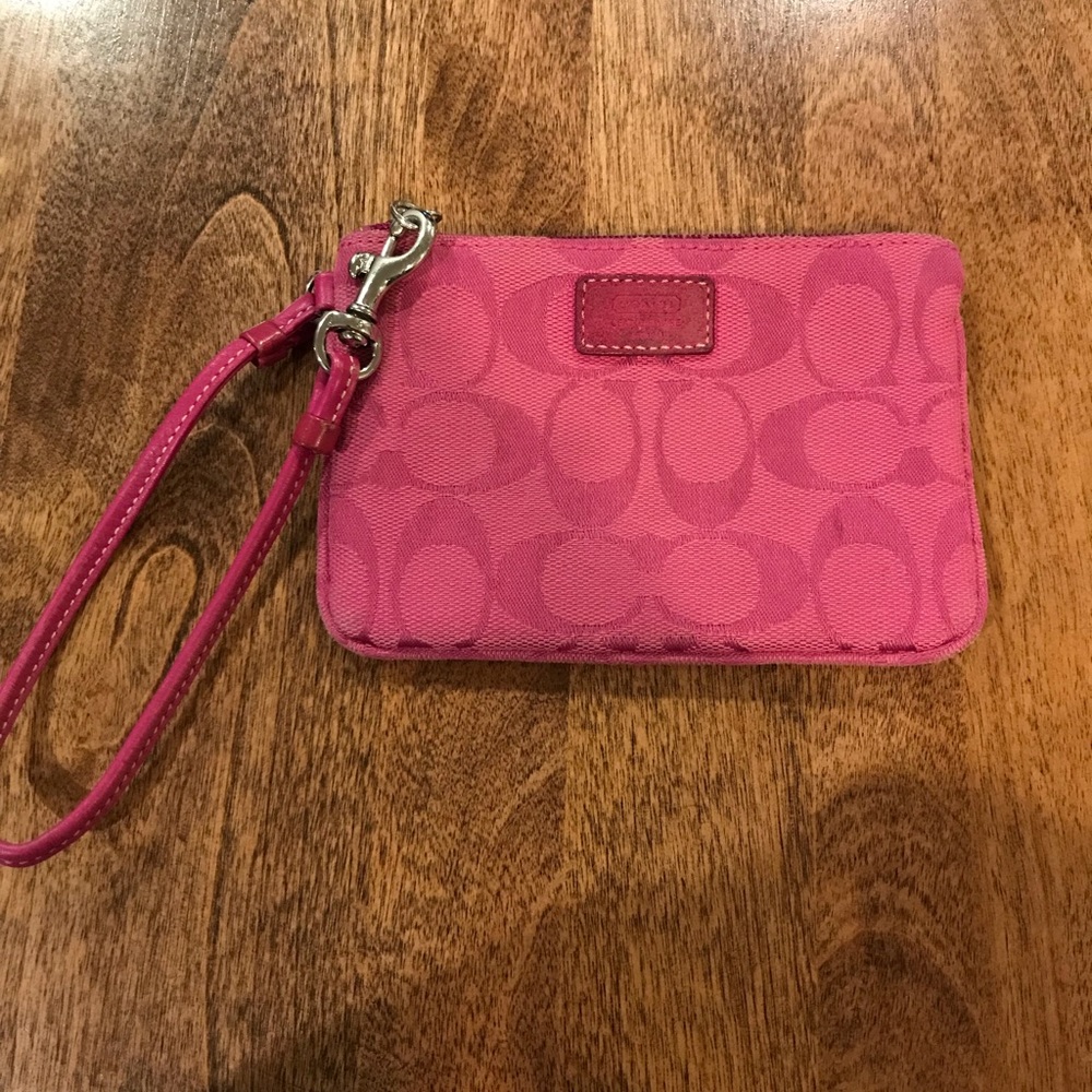 Coach pink wristlet